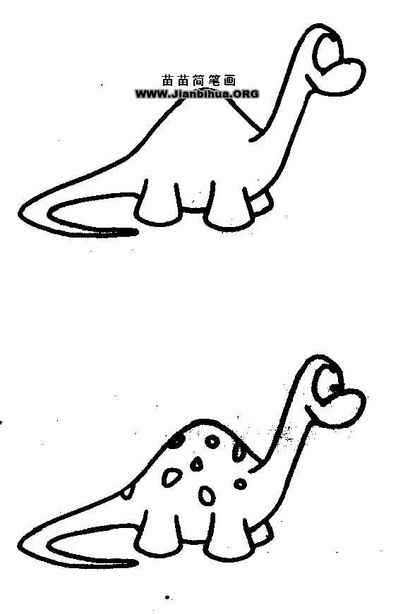 小恐龙简笔画图片教程