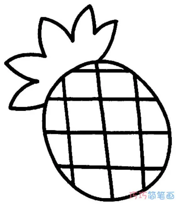 手绘卡通菠萝怎么画简单漂亮_菠萝简笔画图片
