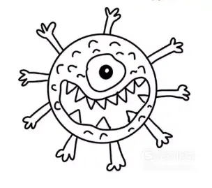 新型冠状病毒的简笔画如何画